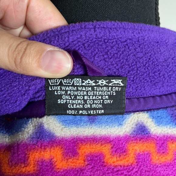 ‼️SOLD 1990s Vintage MEC Aztec Print Polar Fleece Unisex Full Zip Vest Size L - Picture 10 of 10